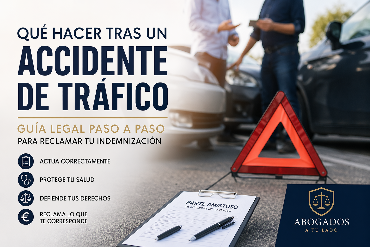 Qué hacer tras un accidente de tráfico: guía legal paso a paso para reclamar tu indemnización